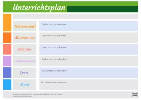 Bearbeite einen Unterrichtsplaner