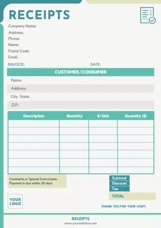 Edit a receipt sample