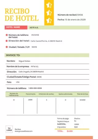 Edita una plantilla de recibo