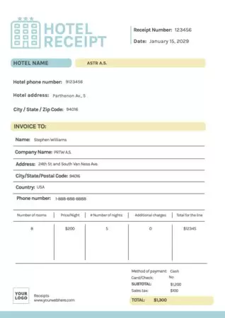 Edit a receipt sample