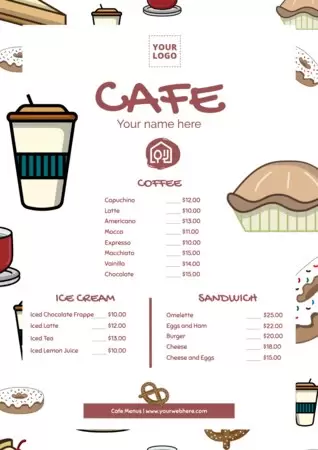 Edit a Cafe Menu design