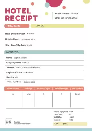 Edit a receipt sample