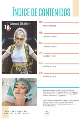 Edita una plantilla para índice