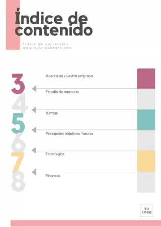 Edita una plantilla para índice