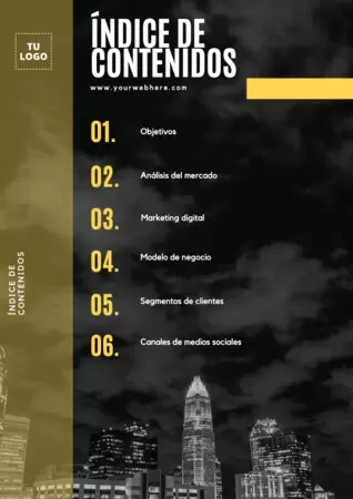 Edita una plantilla para índice