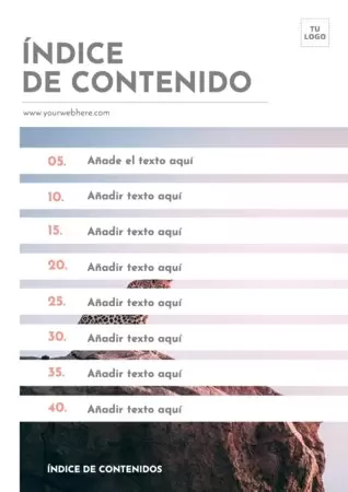 Edita una plantilla para índice