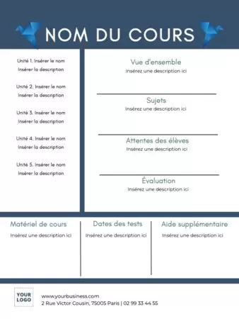 Modifier un document de syllabus