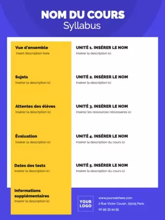 Modifier un document de syllabus