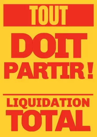 Modifier une pancarte de liquidation