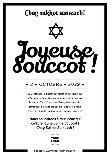 Modifier un prospectus de Souccot
