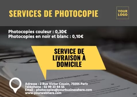 Modifier un panneau pour la photocopie et l'impression