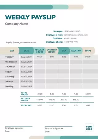 Eine kostenlose Vorlage für Gehaltsabrechnungen bearbeiten