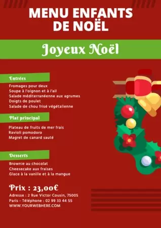 Modifier un modèle de menu de Noël