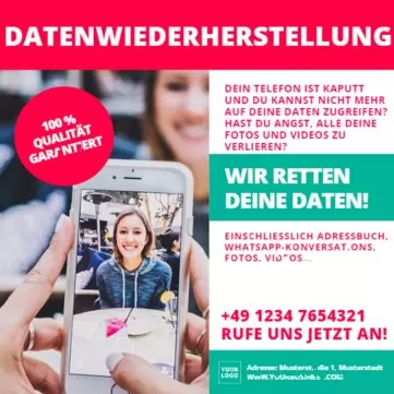 Bearbeite eine Vorlage für einen Handyreperaturservice