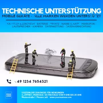 Bearbeite eine Vorlage für einen Handyreperaturservice