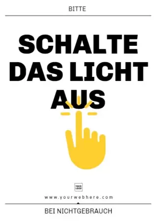 Bearbeite ein Schalte das Licht aus Schild