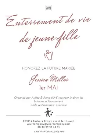 Modifier une invitation à un enterrement de vie de jeune fille