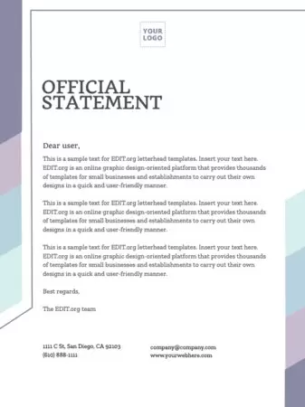 Edit an official statement template