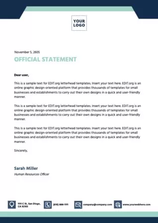 Edit an official statement template