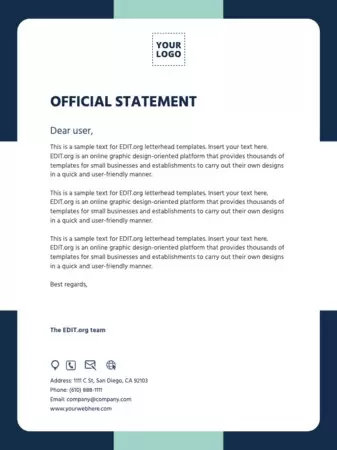 Edit an official statement template