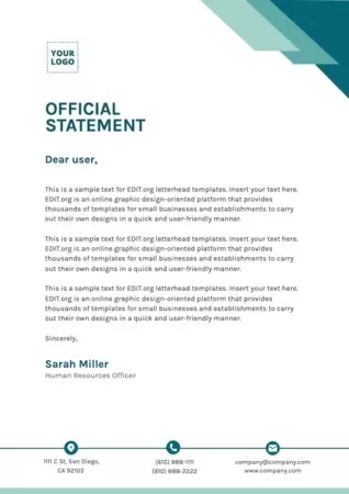 Edit an official statement template