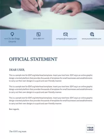 Edite um comunicado oficial