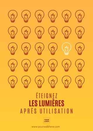 Modifier une affiche sur l'économie d'énergie