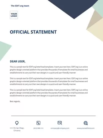 Bearbeite einen Briefkopf