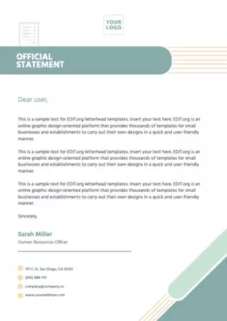 Edit an official statement template
