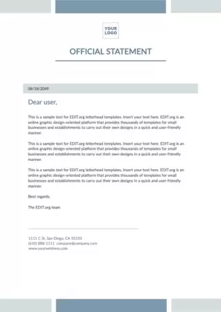 Edit an official statement template