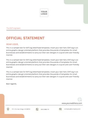 Edit an official statement template