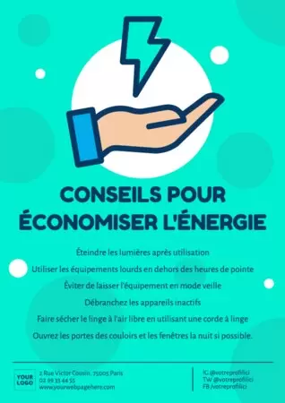 Modifier une affiche sur l'économie d'énergie