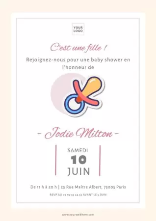 Modifier un prospectus pour une Baby Shower