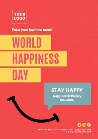 Edit a banner with Happiness Day quotes