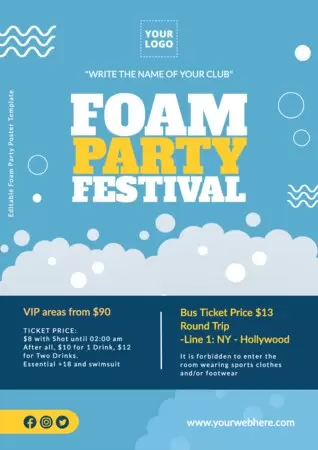 Edit a Foam Party banner