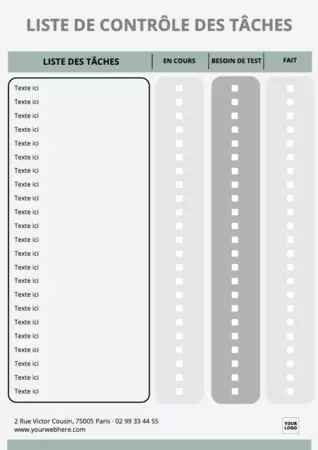 Modifier un modèle de checklist
