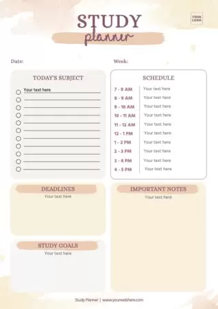 Edit an exam planner template