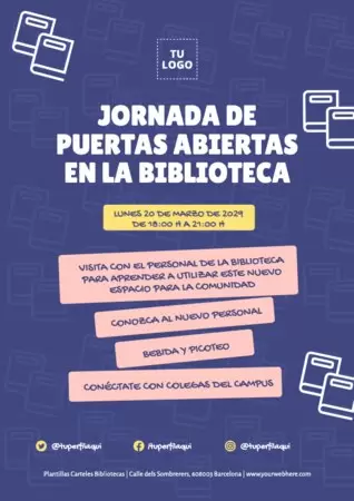 Edita un flyer de Biblioteca