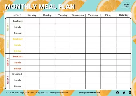 Printable Monthly Planner templates to edit online