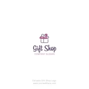 Set gift shop logo design concept template Vector Image