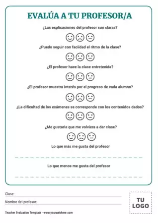 Edita una evaluación al profesor