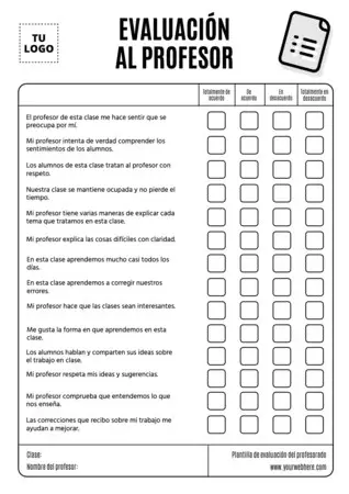 Edita una evaluación al profesor