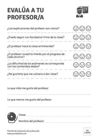 Edita una evaluación al profesor