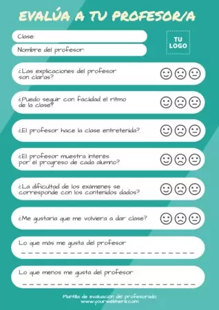 Edita una evaluación al profesor