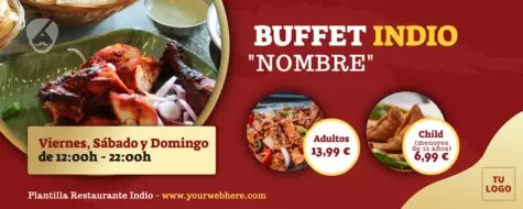 Edita un flyer de Comida Hindú