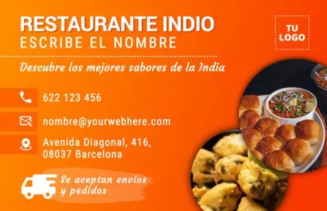 Edita un flyer de Comida Hindú