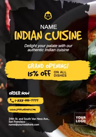 Edit an Indian Food poster