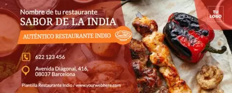 Edita un flyer de Comida Hindú