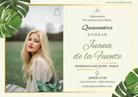 Edita una invitación para quinceañera