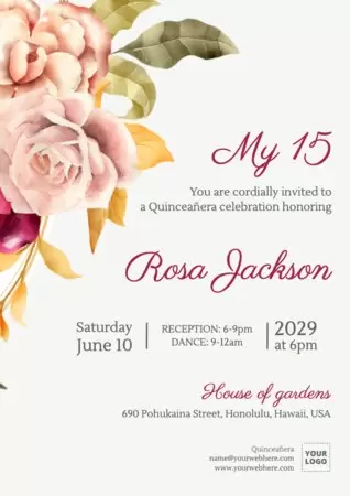 Modifica un modello di invito per quinceañera